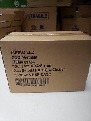 Joel Embiid (76ers) (City Edition Uniform) Funko Gold 5'' 5/Chase Sealed Case 6