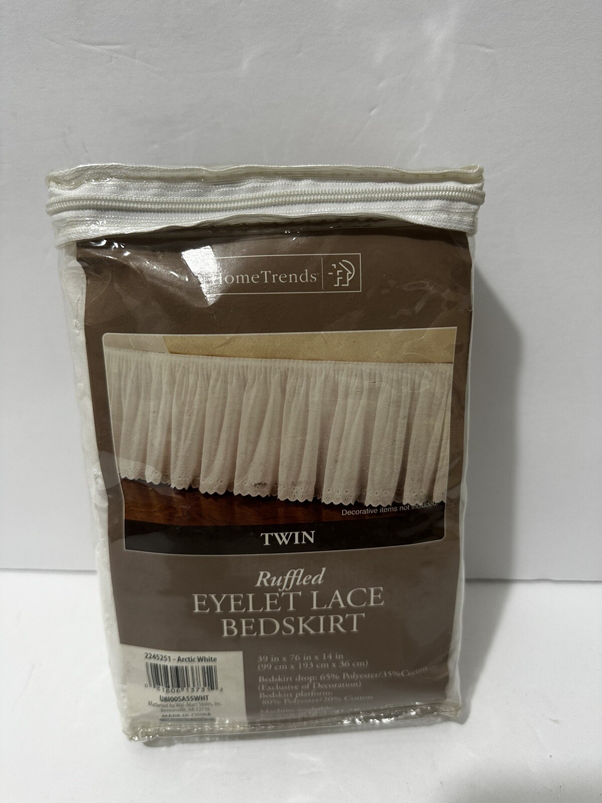 NEW Eyelet Ruffle Lace Twin Bed Skirt White Shabby Cottage Core Dust