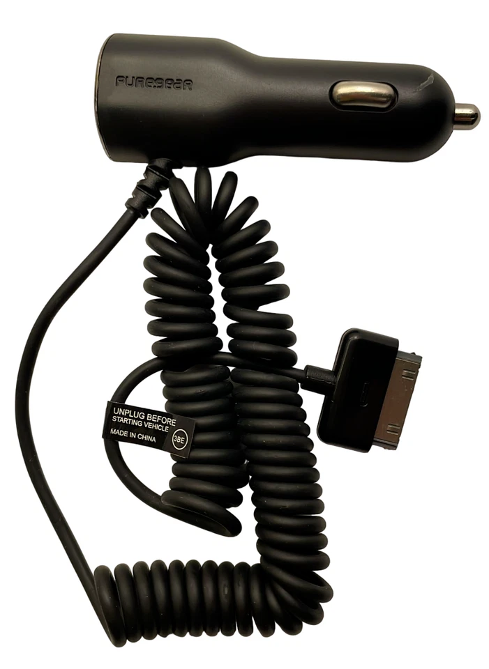 PureGear 30 Pin 10W Certified MFI Apple iPhone Car Charger Adapter with USB Port - Image 2 of 4