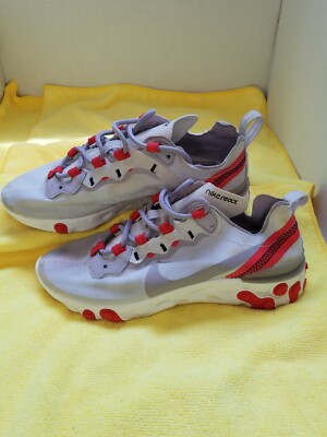 NIKE REACT ELEMENT ATHLETIC RUNNING SHOES LIGHT GREY WOMANS (6.5) #49
