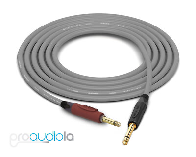Canare Quad L-4E6S Instrument Cable | Silent 1/4'' TS to 1/4'' TS | Grey 1 Ft