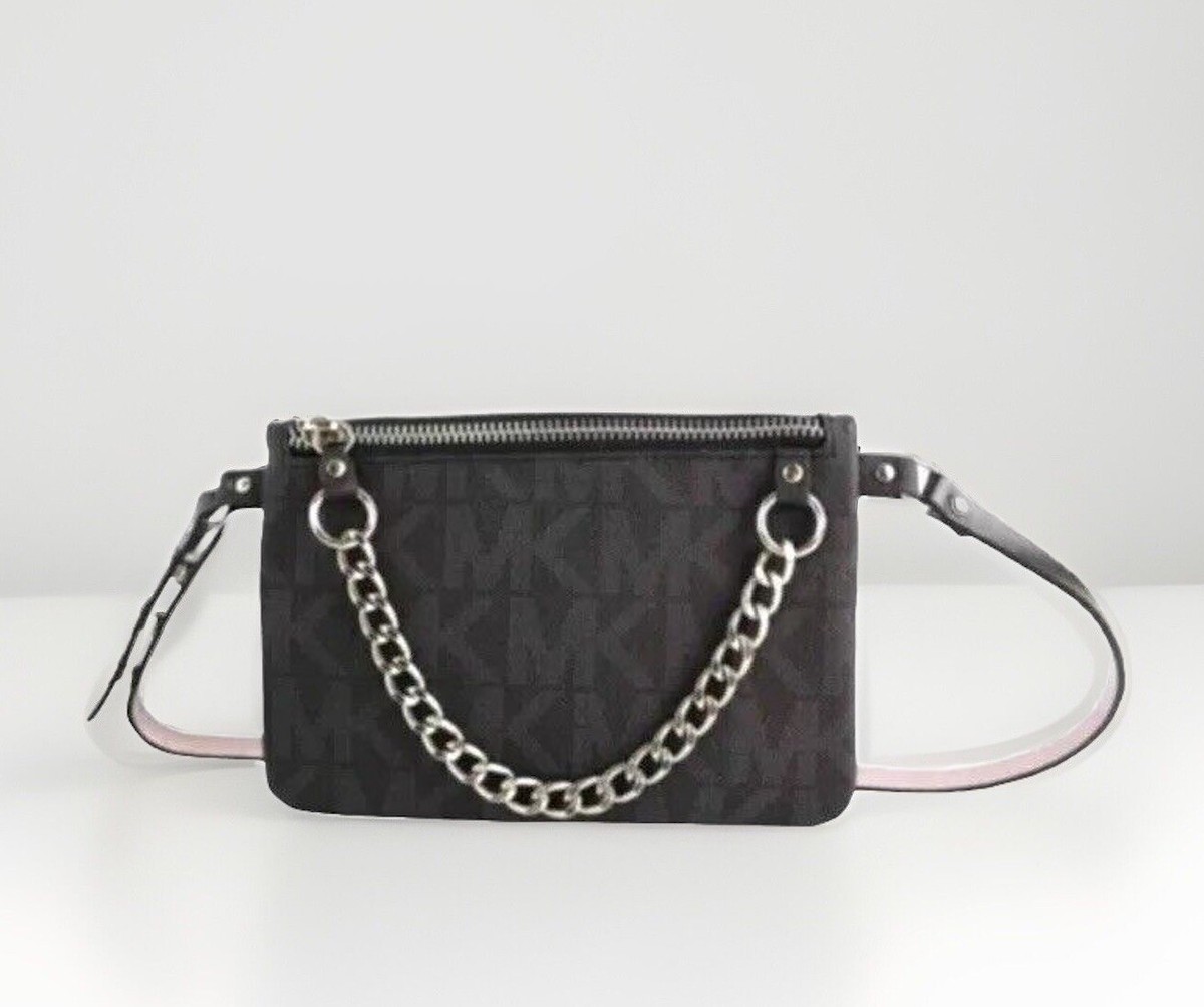 NEW Michael Kors MK Fanny Pack Belt With Pull Chain - Black  display picture 3