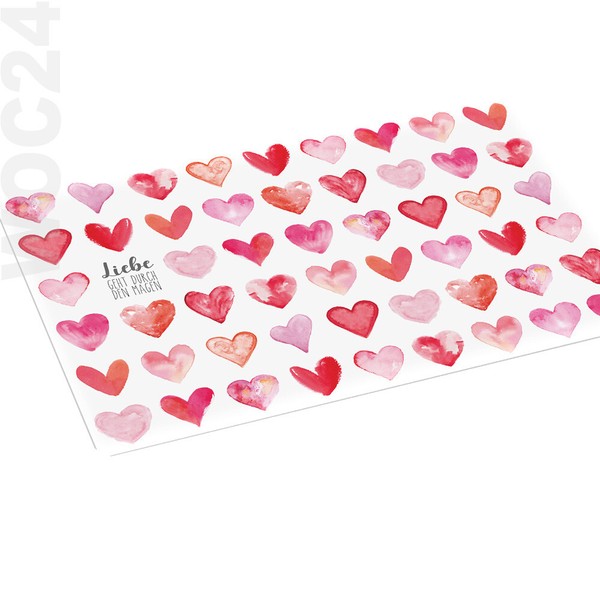 4 X Tischset Platzmatte Platzdeckchen Platzset Abwaschbar Herzchen Liebe Herz-image
