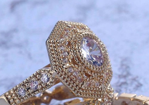 Isabelle Bridal Set - Solid Brass - 3 Ring Set - Picture 4 of 12