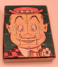 1948 Gaston Mfg CHANGEABLE CHARLIE Create Face Puzzle w/Wooden Blocks