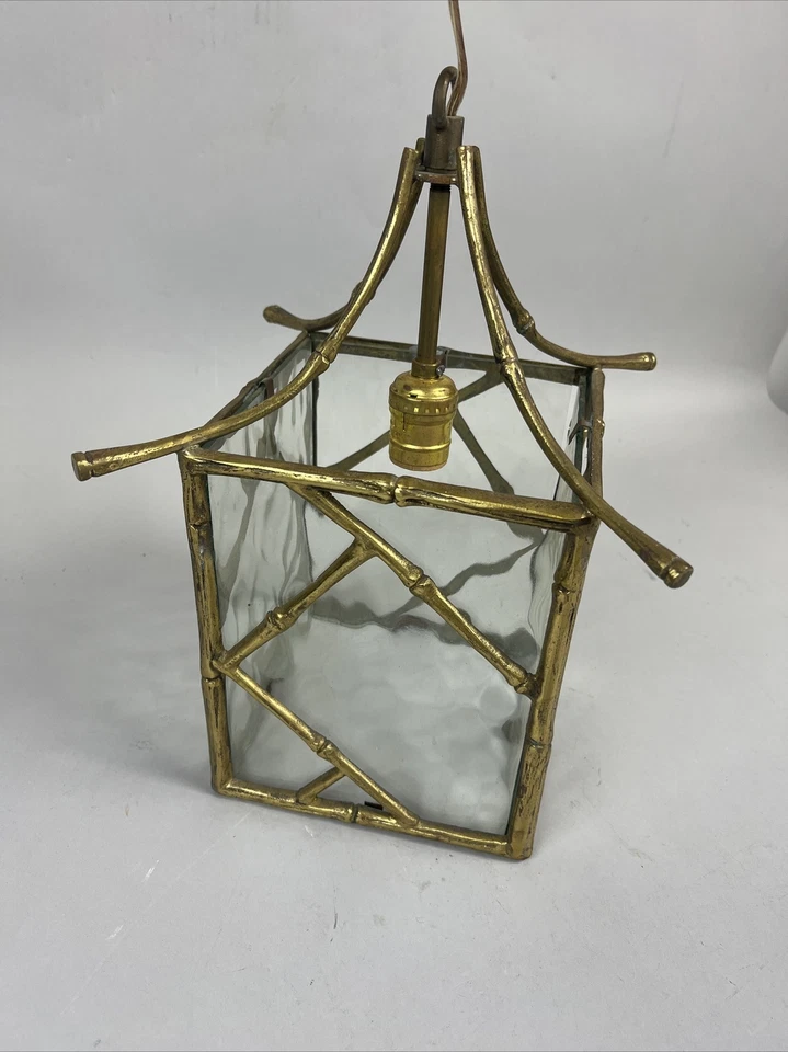 1940's French Regency Gilt Bronze Bamboo Pagoda Lantern by Maison Bagues - Image 2 of 4