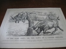 1922 Original POLITICAL CARTOON - NORTH SOUTH IRELAND Protest CANADIAN BULL LAW