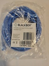 Black Box CAT6 Molded Boot Patch Cable RJ-45 m 25 Ft Blue