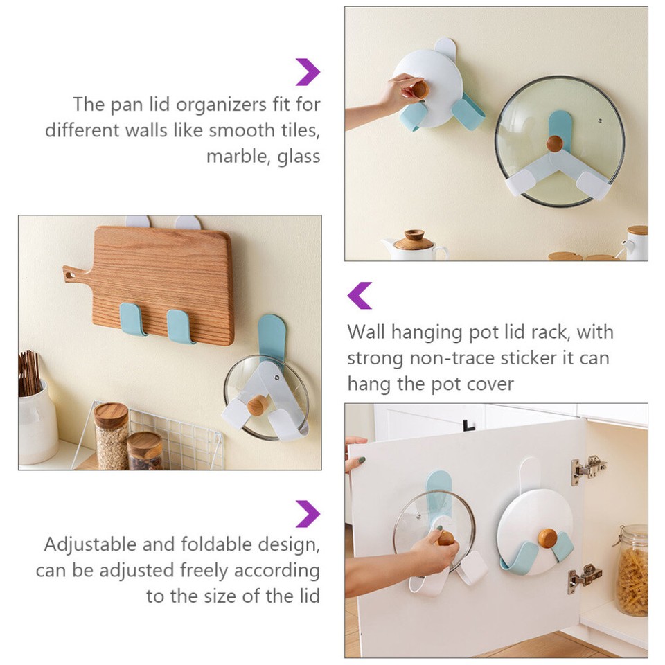 Traceless Hooks Easy to Install Kitchen Lid Pot Accessories Convenient