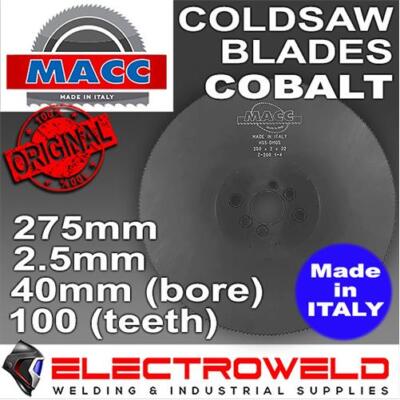 MACC Cold Saw Blade 275Mm X 40Mm HSS Circular Cobalt Disc Cutting Steel Metal