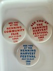 3) 1960's HENNING HARVEST FESTIVAL/Community Fair Pinback Buttons ~ Minnesota  — photo 2