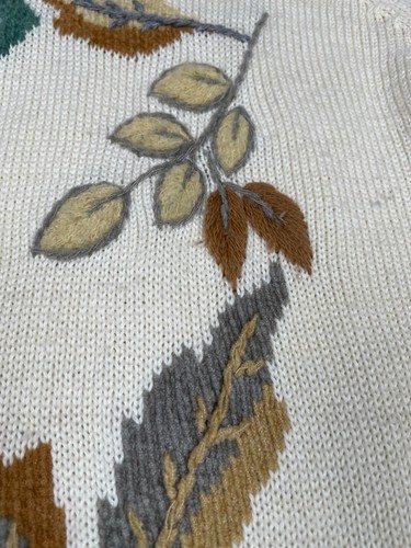 Vintage Alfred Dunner Sweater Womens XL Wool Blend Floral Beaded Cottagecore Top - Picture 6 of 9