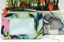 Vera Bradley Lighten Up Zip ID Case and Lanyard Set Marian Floral