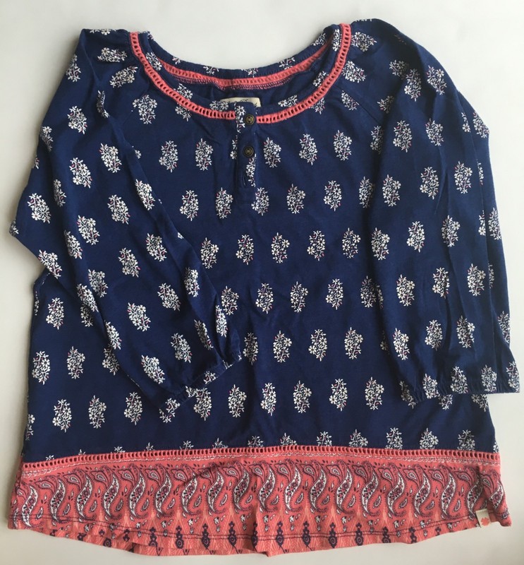 GIRLS LUCKY BRAND TOP sz XL SHIRT EXTRA LARGE 3/4 SLEEVE