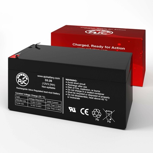 Leoch DJW12-3.2 12V 3.2Ah Sealed Lead Acid Replacement Battery - Picture 2 of 6