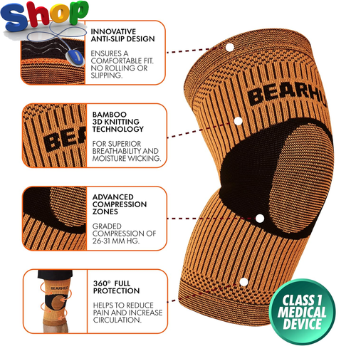 Quality Bamboo Knee Support for Women and Men - Compression Sleeve Knee Brace fo - Picture 4 of 12