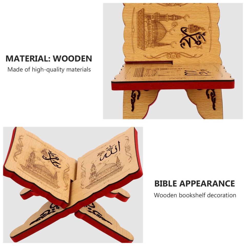 Islamic Bible Book Wooden Storage Display Rack Books Organizer Shelf eBay