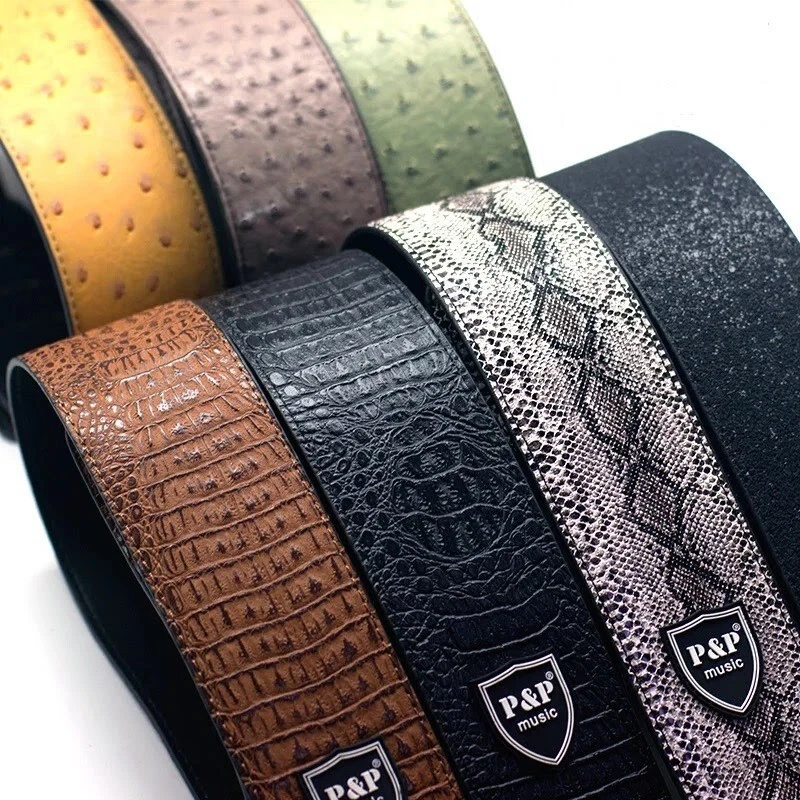 Correa de guitarra de cuero vegano en relieve premium - 14 estilos - Ahorra cuando compres más Foto 2 de 4