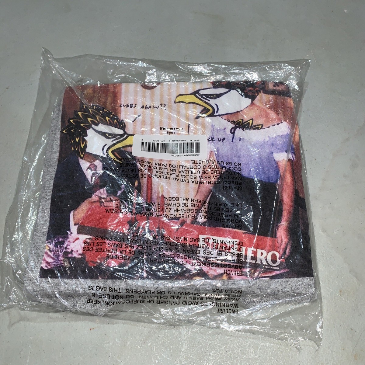 Supreme ANTIHERO Curbs Tee Grey Size XL SS22T41 Unopened | eBay