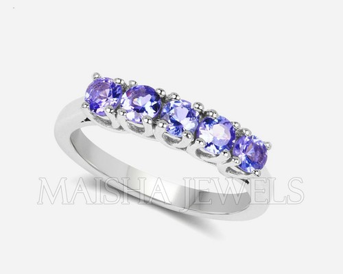 Sterling 925 Silver Natural Blue Tanzanite December Birthstone Silver Women Ring - Picture 5 of 7