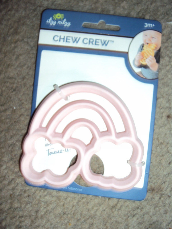 Itzy Ritzy Baby Silicone Teether Rainbow Chew Crew Textured Soft Pink 3m+ New