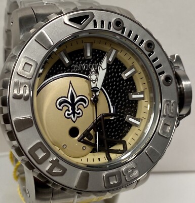 58mm Auto NFL-SAINTS Old Gold/Silvertone Bracelet SEA