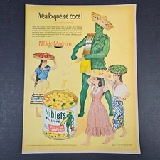 1953 Niblets Mexicorn Green Giant Vintage Print Ad Le Sueur MN Vacuum Packed
