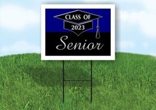2023 SENIOR BLUE BLACK 18inx24in Yard Road Sign w/ Stand