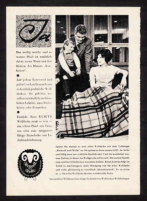 3w1801/ Alte Reklame von 1960 - Das goldene Widderzeichen - Wertvoll weil WOLLE