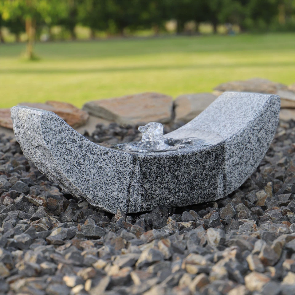 Granit Stein Springbrunnen Gartenbrunnen Wasserspiel LED Beleuchtung Zierbrunnen - Bild 3 von 4