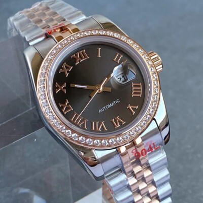 Diamond Silver Rose Two Tone 31mm Sapphire 10ATM NH05 Automatic Ladies' Watches