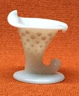 VTG Fenton Milk Glass Hobnail Cornucopia Candle Holder