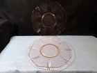 2 Macbeth Evans Pink Depression Glass American Sweetheart Chop Plates Platters