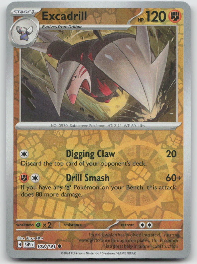 Excadrill 109/191 Common Surging Sparks Pokemon Reverse Holo NM