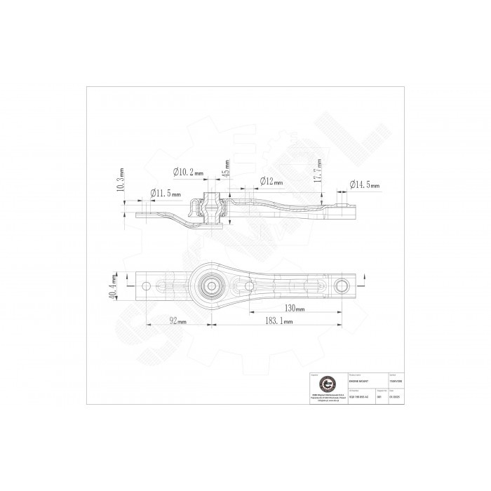 Support moteur arrière 5Q0199855AC pour Seat Skoda biellette de reprise de couple rigide
