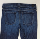 Back view of Vince Dylan skinny women’s 28X31 blue denim jeans with two pockets and belt loops made in the USA.