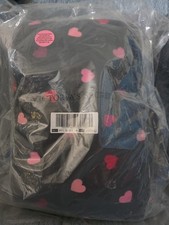 Victoria's Secret BLACK Love HEART Valentine's Day FLEECE Sherpa BLANKET 50 x 60