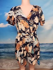 NWT Cupshe Tropical Blue Orange Green Romper Size Medium