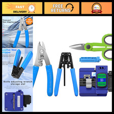 5-in-1 Fiber Termination Tool Kit, Portable Fiber Optic Cleaver  Stripper Set,
