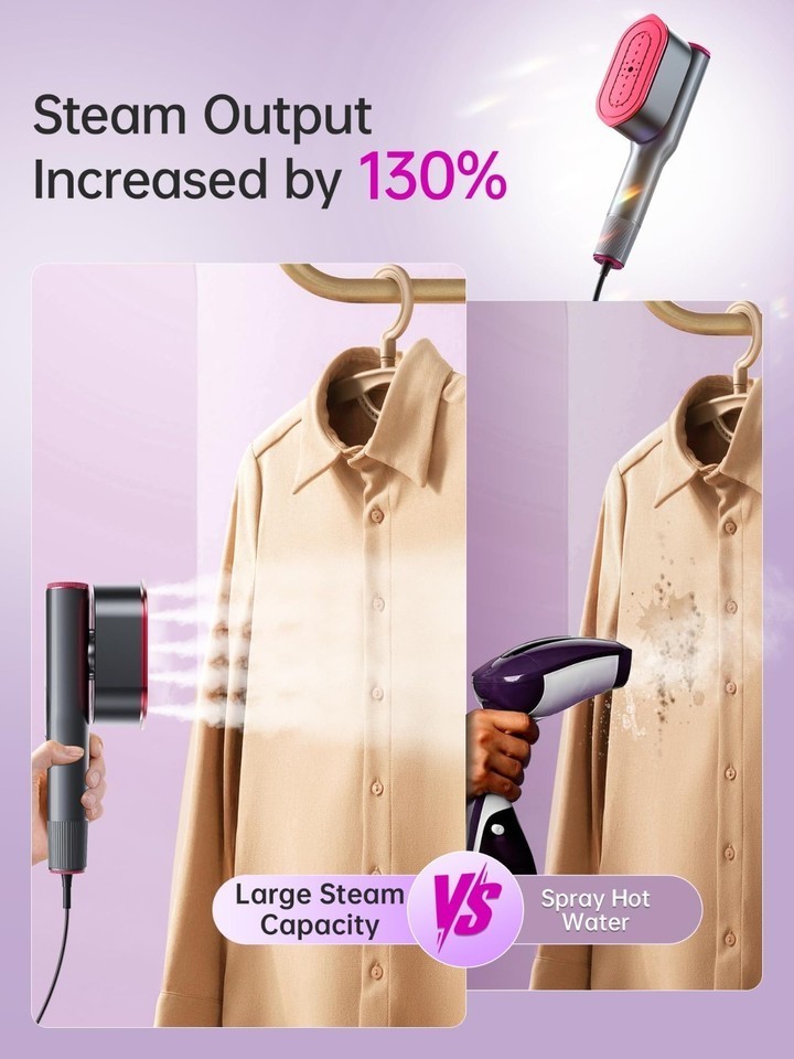 DRFLASH 2-in-1 Steamer & Iron Clothes, 15s Fast Heat-up 1200W Portable Handhe