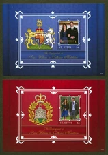 St. Kitts Sc# 797-8, William and Kate Engagement, Set of 2 S/S, VF MNH, SCV: $9