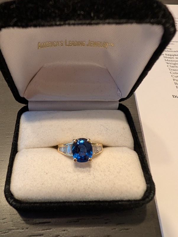 Yellow Gold Sapphire And Diamond Ring