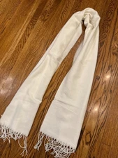 Amazon Essentials Winter Scarf Fringe White One Size New