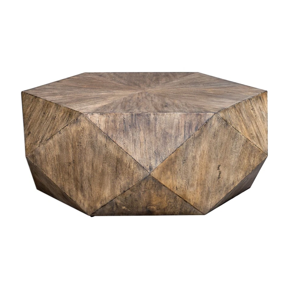 Uttermost 25423 Volker 48"W Geométrico Moderno Acento Madera Java - Miel Pulida Foto 4 de 4