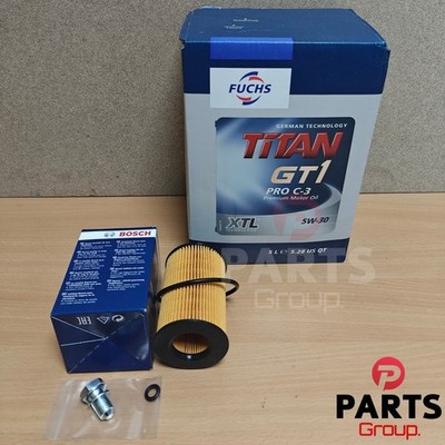 FOR VW SCIROCCO 2.0 TDI 13-17 MK3 BOSCH SERVICE KIT 5L FUCHS PRO C3 & OIL FILTER