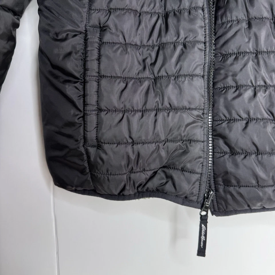 Eddie Bauer Adolescentes Niños Negro Camuflaje Puffer Chaqueta Sudadera con Capucha L 14/16Y Vellón Reversible Foto 2 de 4