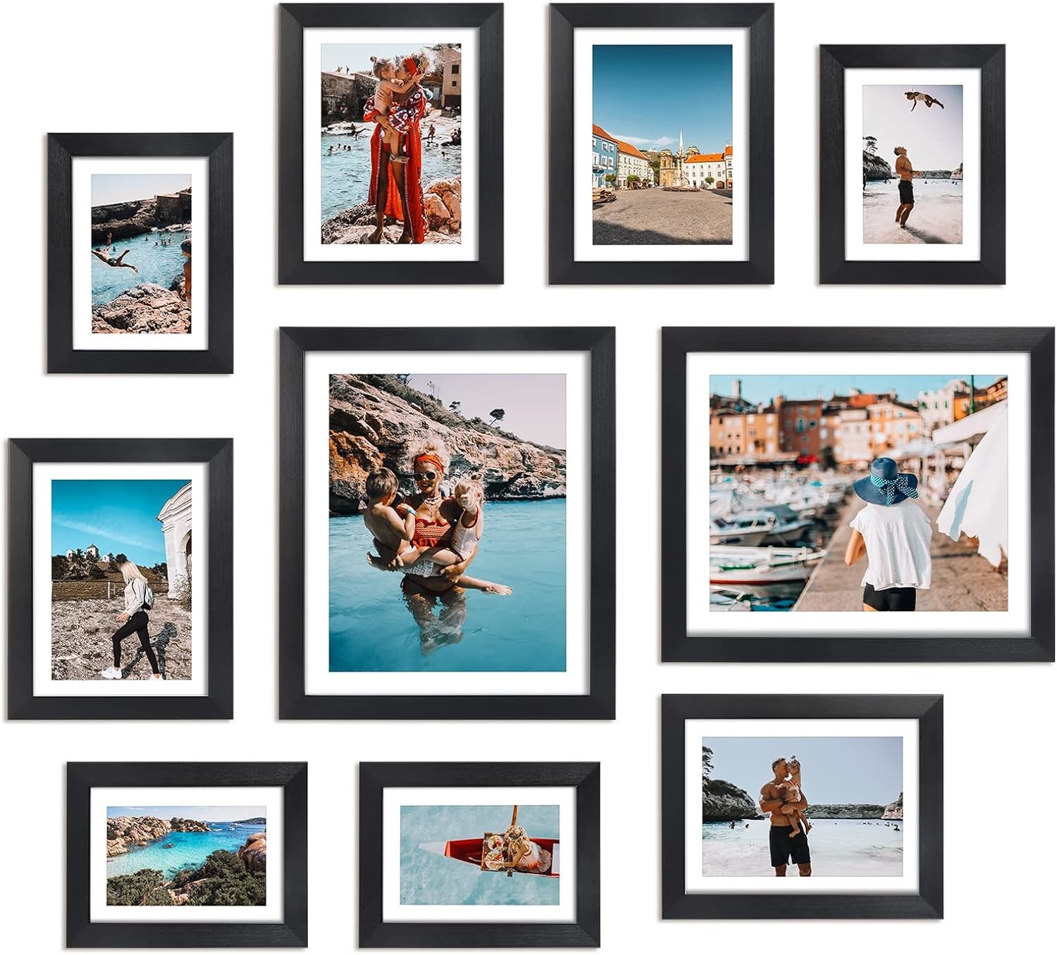 Black Picture Frames Assorted Sizes 10 Pack 4x6 5x7 8x10 Collage Wall Tabletop - Image 4