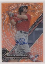 2017 Topps High Tek Orange Magma Diffractor 8/25 Andrew Benintendi Auto 1v3