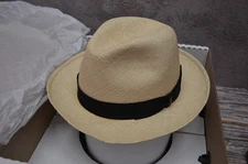 DelMonico Genuine Panama Hat Size 59 Ecuador Handwoven Montecristi Style