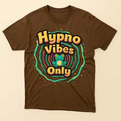 Hypno Vibes Only Frog Graphic Tee Shirt, Retro Trippy Psychedelic T-Shirt